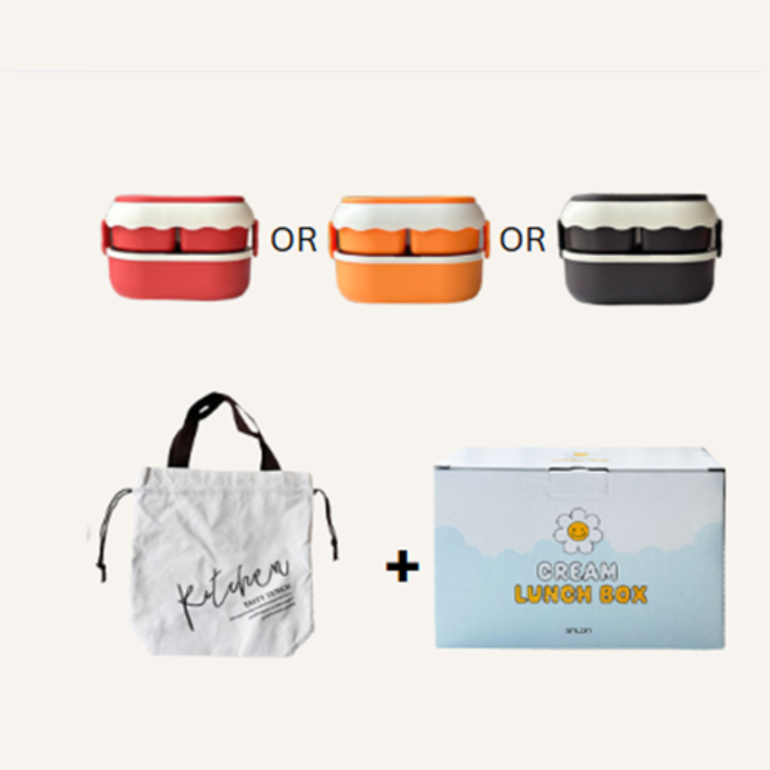 Cream 2Tier Lunch Box