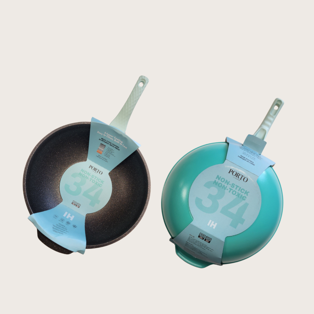 Porto IH Mega Stone Wok 34cm - Ocean Blue