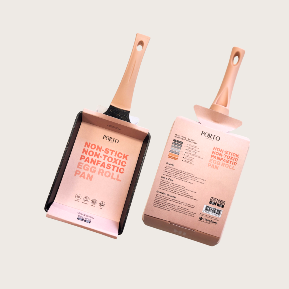 Porto IH Egg Roll Pan 14×19cm – Mega Stone Coating  – Rose Pink