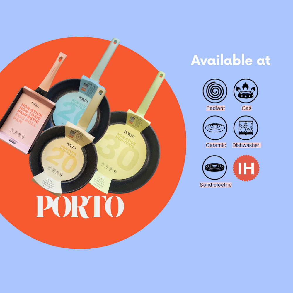 Porto IH Mega Stone Wok  30cm(5.4liter)-Oat Ivory