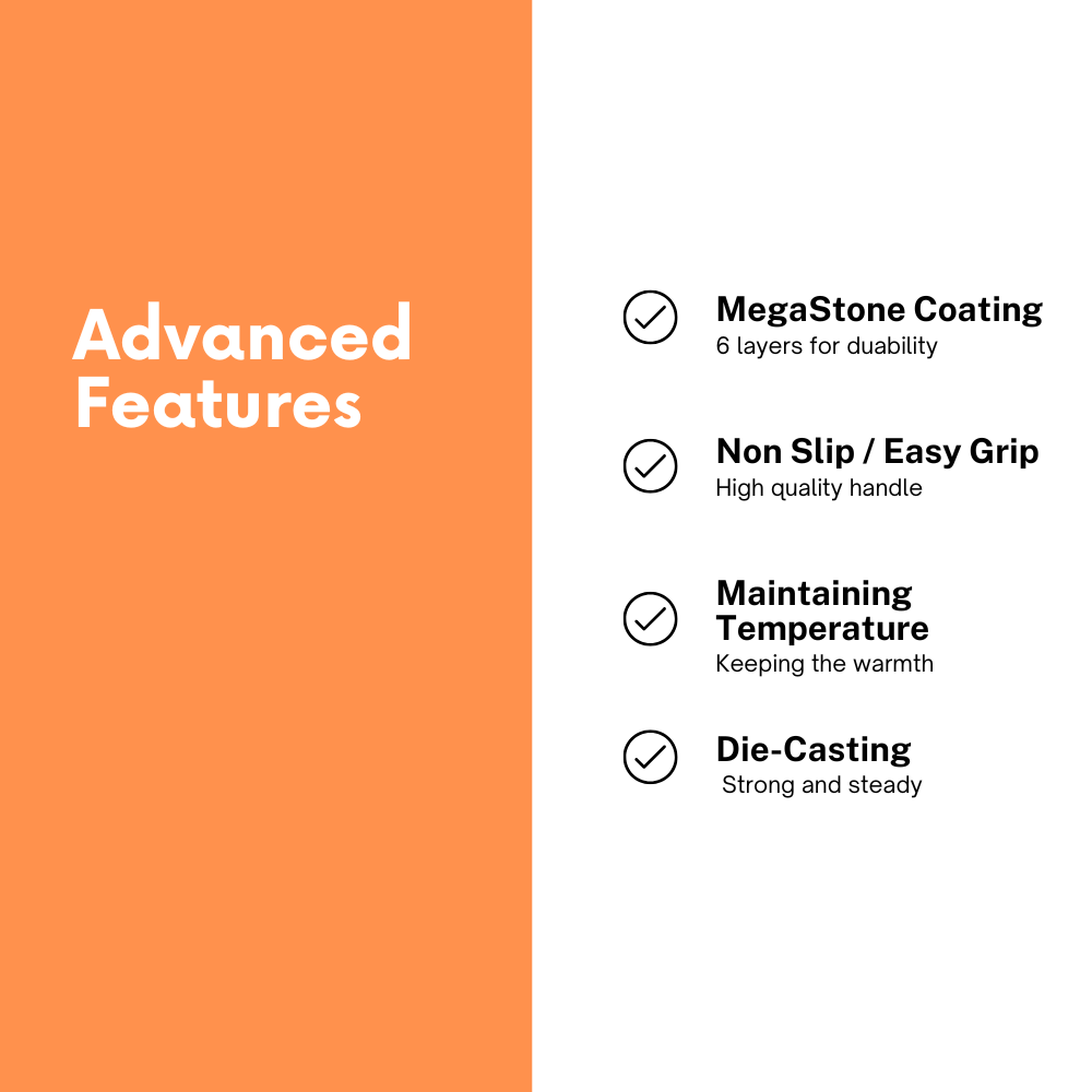 Porto IH Mega Stone Wok  30cm(5.4liter)-Oat Ivory