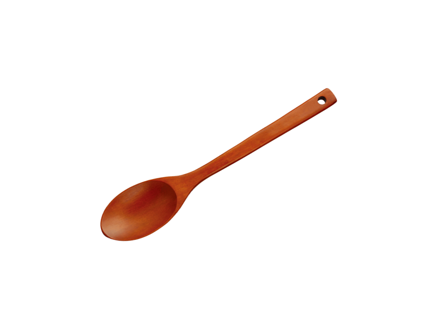 Lacquered Wood Cooking Spoon