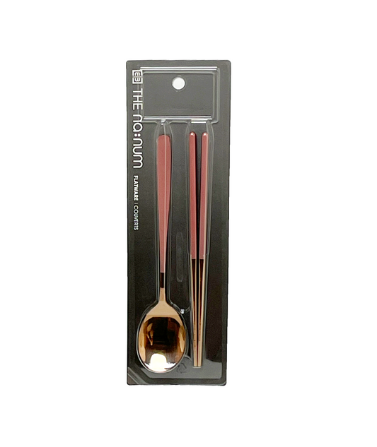 Nanum Premium Pink Spoon & Chopsticks Set